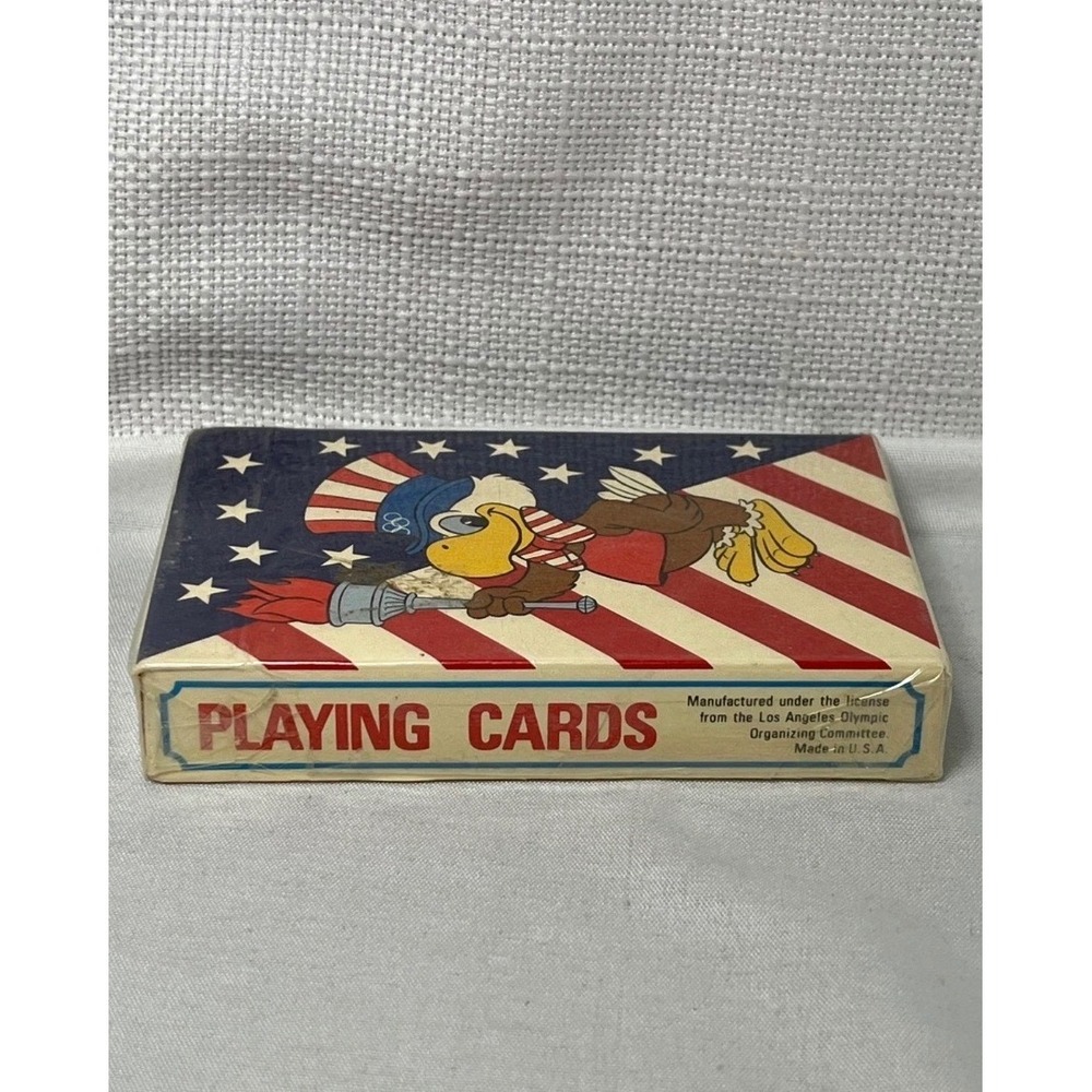 Vintage 1984 LA Olympics Sam the Eagle Playing Cards New Sealed USPCC Bridge SZ - Picture 3 of 6